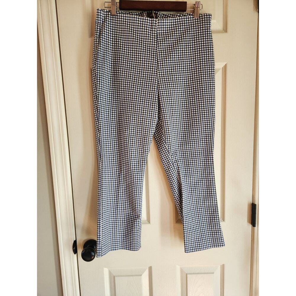 Crosby. Prince Crop Flare Gingham Pants Size 10